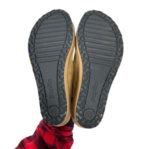 Birkenstock Papillio Namica Suede Leather Tea Women's Tan Wedge Sandals size 7 - Picture 3 of 8